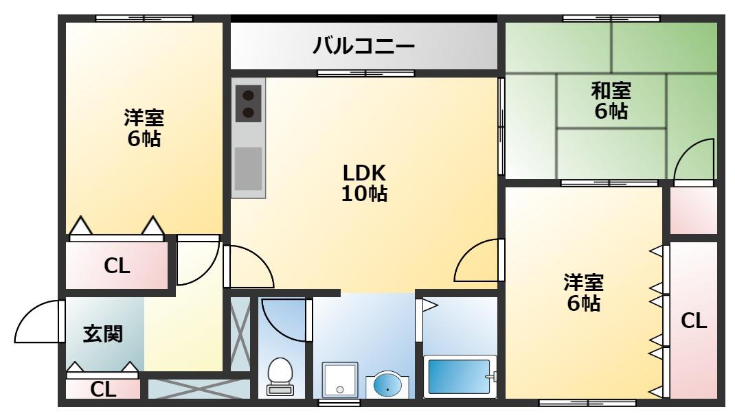 カサ・クレスト(3LDK/1階)の間取り写真