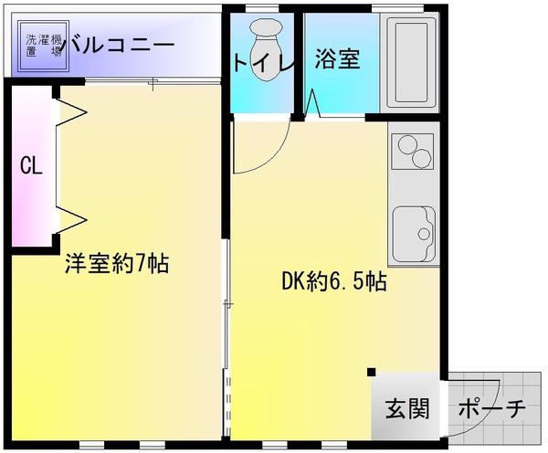 ヨシカワⅠ(1DK/2階)の間取り写真