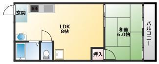 スペース八尾(1LDK/3階)の間取り写真