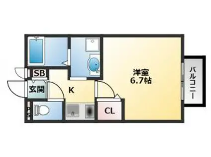 ル・ボヌール(1K/1階)の間取り写真