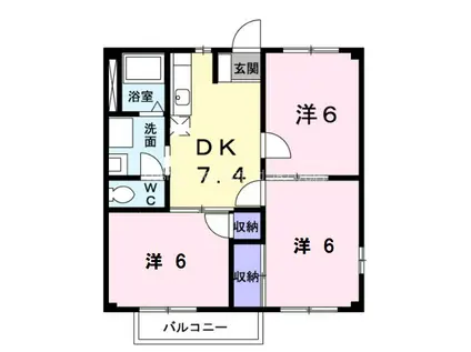 マンションクララ(3DK/1階)の間取り写真