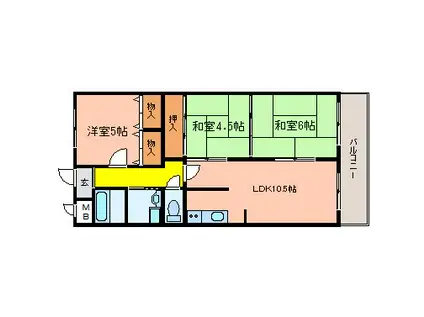 タウンコート咲久良(3LDK/1階)の間取り写真