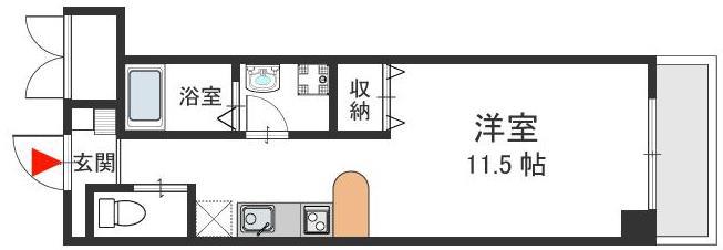 ガーデンパレス久宝寺(1K/2階)の間取り写真