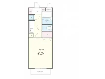 ヒルサイドテラス(1K/2階)の間取り写真