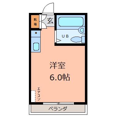 サニーマンション(ワンルーム/2階)の間取り写真