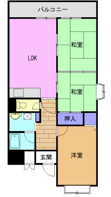 スヴァーネ東山本(3LDK/3階)の間取り写真