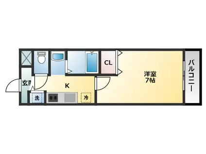 ベルドミール末広五番館(1K/8階)の間取り写真