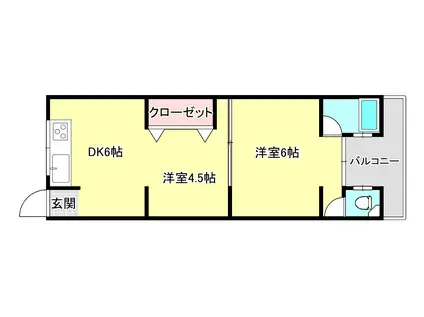 藤田マンション(2DK/1階)の間取り写真