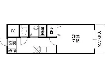 チェリーハイツ西山本(1K/1階)の間取り写真