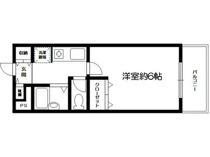 ミーテ大和(1K/2階)の間取り写真