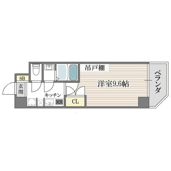 サンエスパシオ美園(1K/3階)の間取り写真