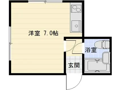 旭ヶ丘コーポ(1K/1階)の間取り写真