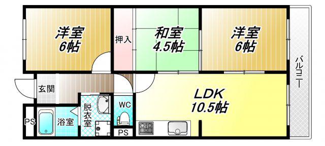 ガーデンフラットカメリア(3LDK/2階)の間取り写真
