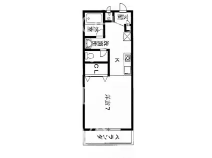 ドムスOGAWA(1K/2階)の間取り写真