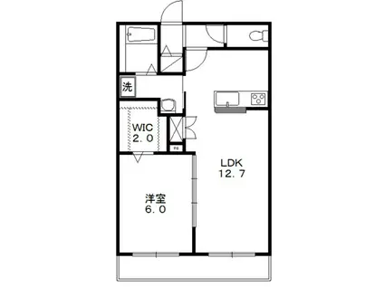 ELEGANTSTAGE山本(1LDK/1階)の間取り写真