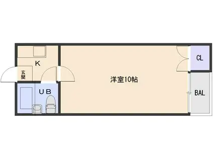 ドーミトーリィ上田(1K/2階)の間取り写真