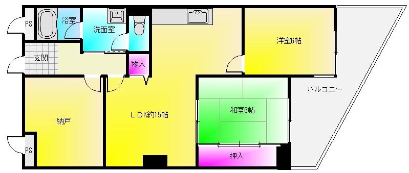アンリハイツ(3LDK/3階)の間取り写真
