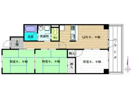 アーバンライフ浅尾(3LDK/2階)の間取り写真