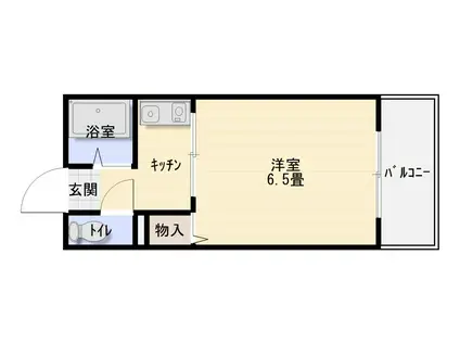 キティハウス(1K/1階)の間取り写真
