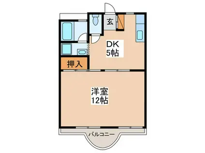 重尾マンション(1DK/4階)の間取り写真