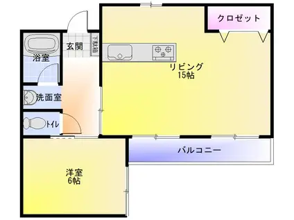 森口マンション(1LDK/2階)の間取り写真