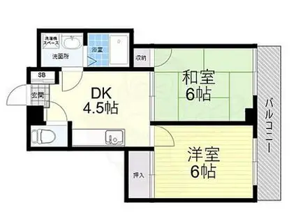 シティーハイツ本町(2DK/1階)の間取り写真