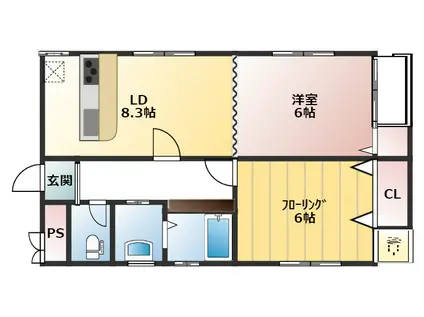 ヴィランディ(2LDK/3階)の間取り写真