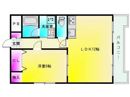 カパルア(1LDK/2階)の間取り写真