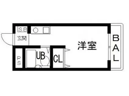 ライラックレインボー北木の本(ワンルーム/4階)の間取り写真