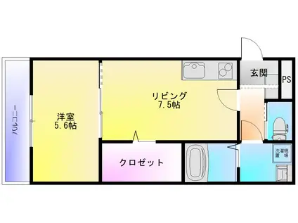 クレストメゾン(1DK/1階)の間取り写真