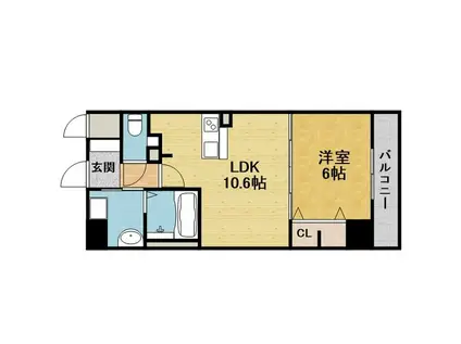 レジデンス久宝寺(1LDK/5階)の間取り写真