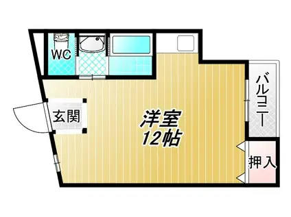 アーバンハイツヤオ(ワンルーム/3階)の間取り写真