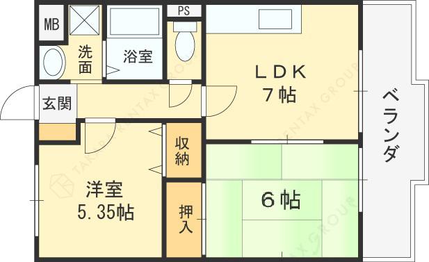 パストラルタツミ(2DK/3階)の間取り写真