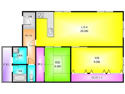 AKEBONOレジデンス(2LDK/3階)の間取り写真