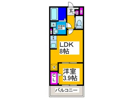 REGIES八尾高安(1LDK/1階)の間取り写真