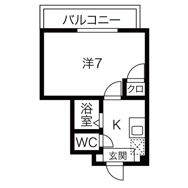 北本町プラザ 2(1K/2階)の間取り写真
