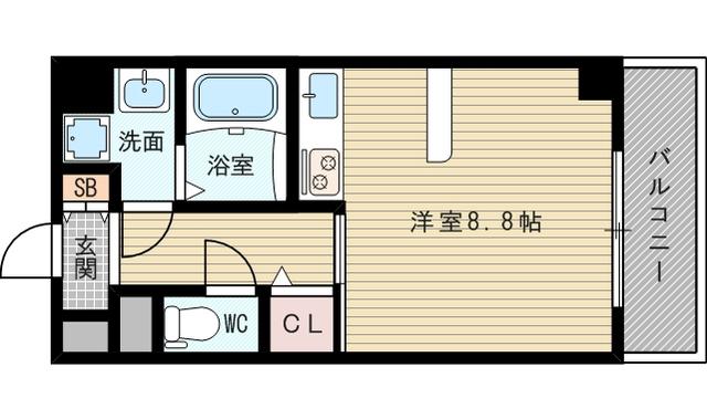 DOクレスト新大阪(ワンルーム/7階)の間取り写真