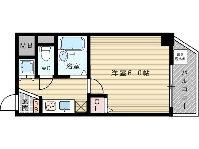 U-RO新大阪(1K/3階)の間取り写真