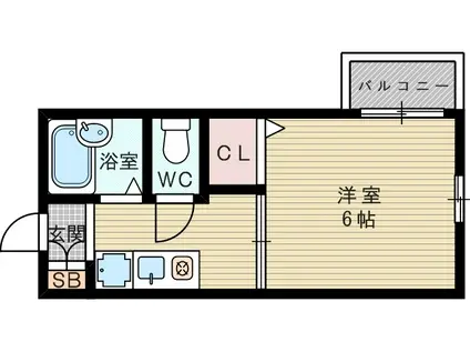 マンハイム2(1K/2階)の間取り写真