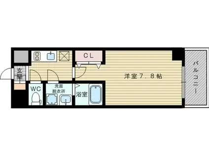 プレサンス新大阪ザ・デイズ(1K/11階)の間取り写真