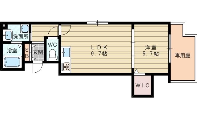 ベルフルール(1LDK/2階)の間取り写真