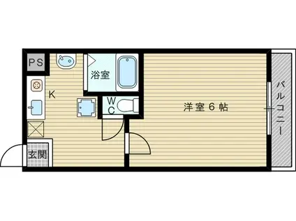メイティテン(1K/2階)の間取り写真