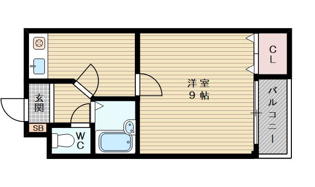 モリトモハイツ(1K/3階)の間取り写真