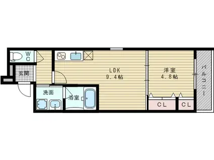 阪急電鉄京都線 淡路駅 徒歩5分 3階建 築8年(1LDK/2階)の間取り写真