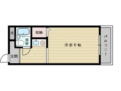 ベルメゾンリズ(ワンルーム/6階)の間取り写真