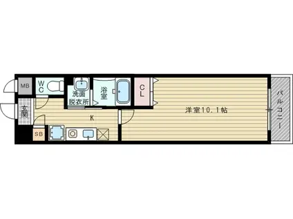 アミスタ菅原(1K/2階)の間取り写真