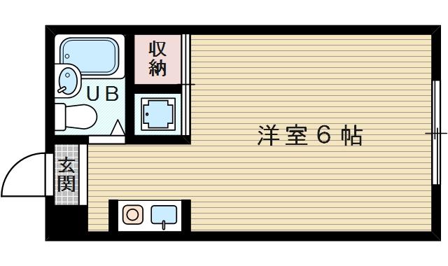 阪急電鉄京都線 上新庄駅 徒歩7分 4階建 築37年(ワンルーム/3階)の間取り写真