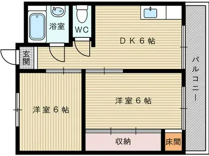クリーンハイツ豊里(2DK/4階)の間取り写真