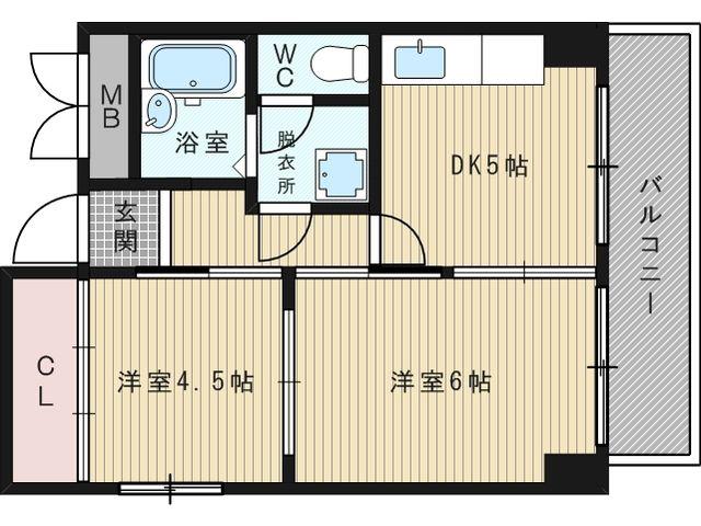 新大阪KIDビル(2DK/6階)の間取り写真