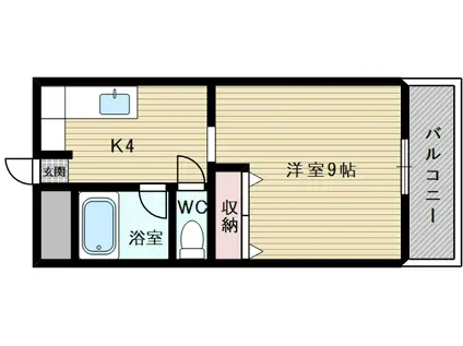 メゾンササキ(1DK/1階)の間取り写真